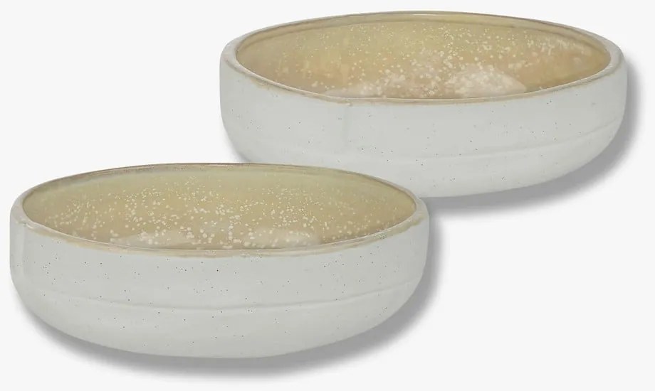 Fehér-bézs kő tálka szett 2 db-os ø 13,5 cm Sand Grain – Mette Ditmer Denmark
