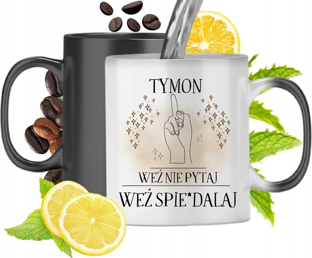 Mágikus bögre Timonnak Fekete matt nyomott mintával 330ml