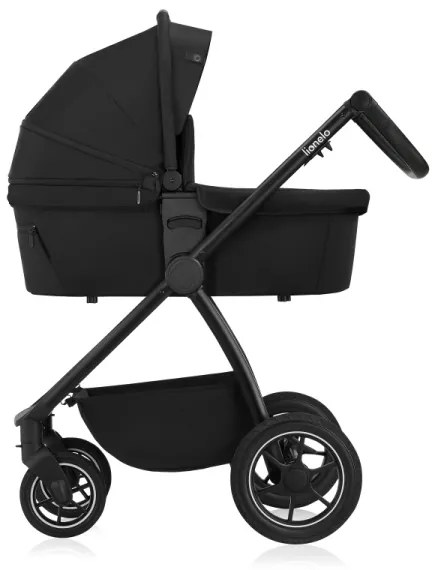 Lionelo - MERIL 3 az 1-ben kombinált babakocsi, Fekete Onyx