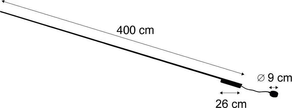 Modern fekete sínrendszer 1 fázisú 400 cm - Magnetic