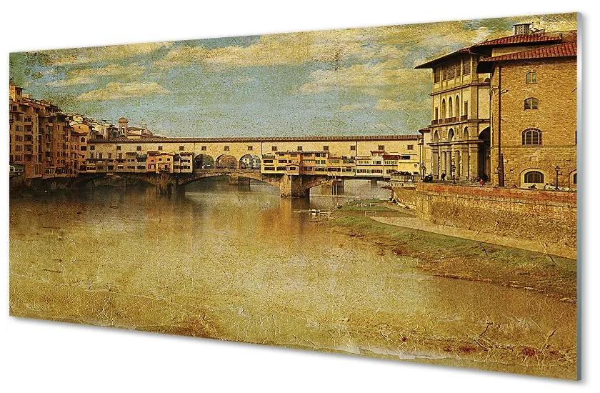 Üvegképek Olaszország River Bridges épületek 140x70 cm