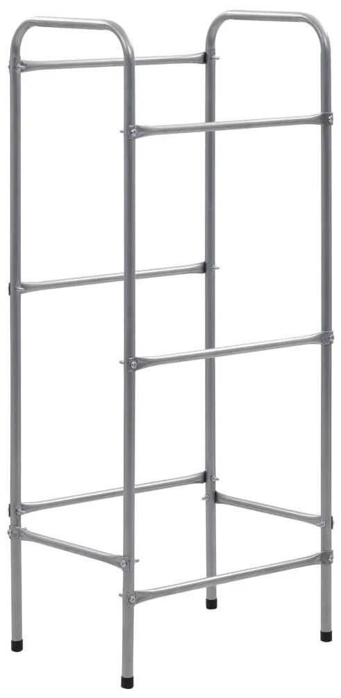Ezüst acél tárolópolc 3 ládához 50 x 33 x 116 cm