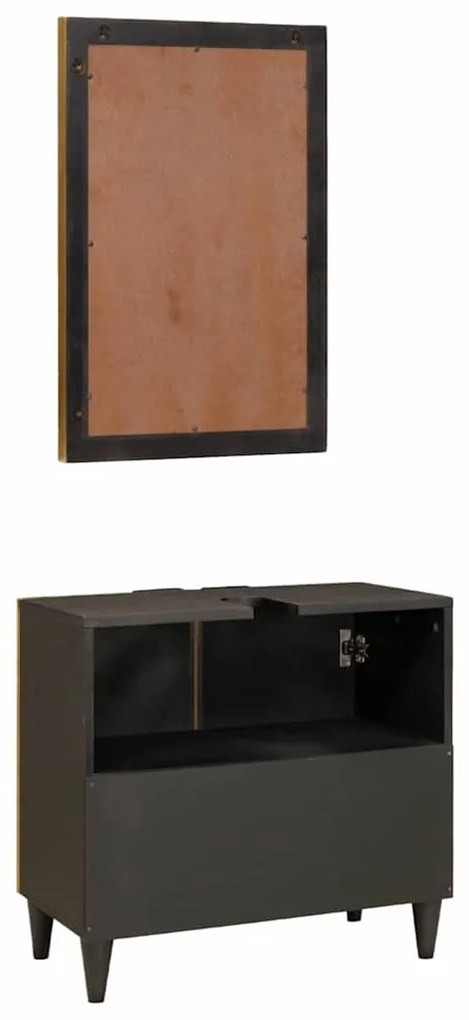 Fürdőszobai bútor szettek 2 pcs Fekete és Arany 62 x 33 x 58 cm