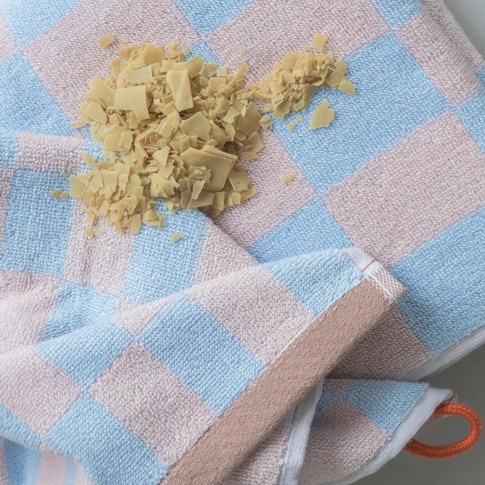 Kék-rózsaszín organikus pamut törölköző szett 2 db-os 40x55 cm Retro – Mette Ditmer Denmark