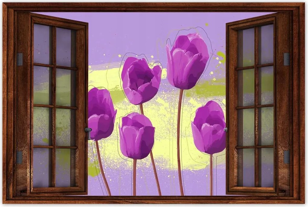 Poszterek 120x80 Virágos lila Virágok