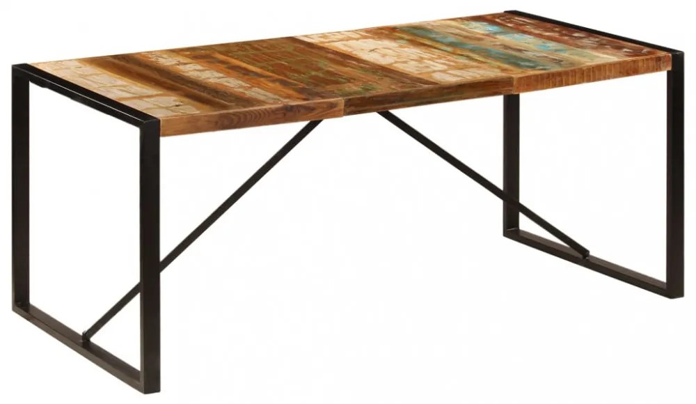 tömör újrahasznosított fa étkezőasztal 180 x 90 x 75 cm