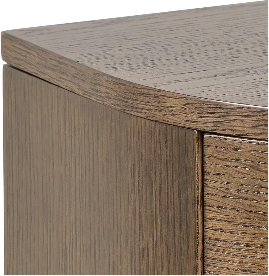 Sötét natúr színű éjjeliszekrény tölgyfa dekorral Paron – Actona