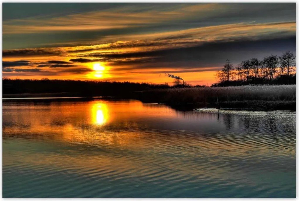 Poszterek 120x80 Nyugat a nyugodt víz felett