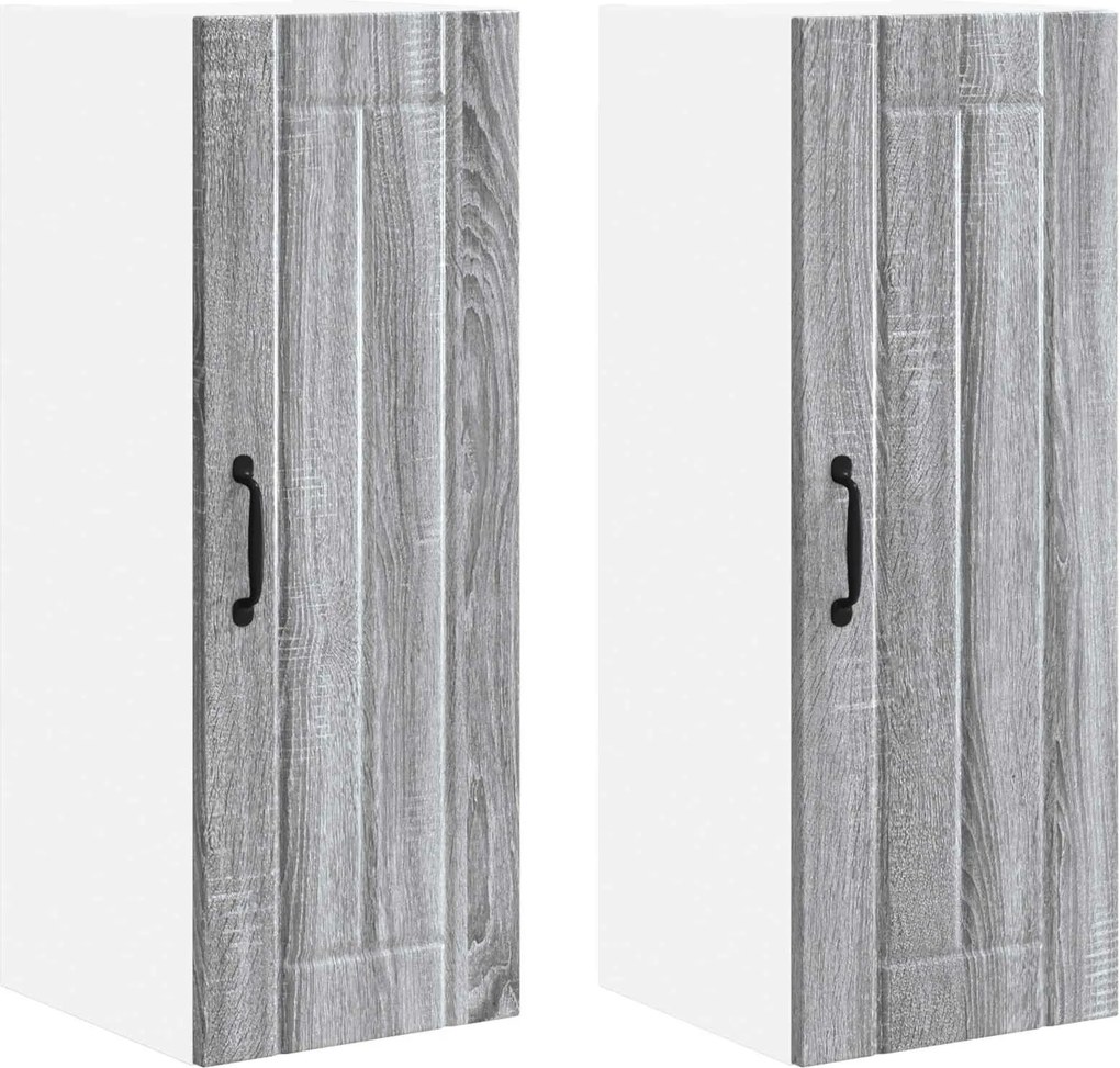 vidaXL Konyhaszekrény 2 pcs Szürke Sonoma 30 x 31 x 80 cm Faanyag