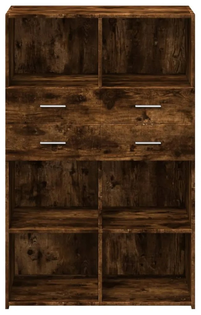 füstös tölgy színű szerelt fa magasszekrény 80 x 42,5 x 124 cm