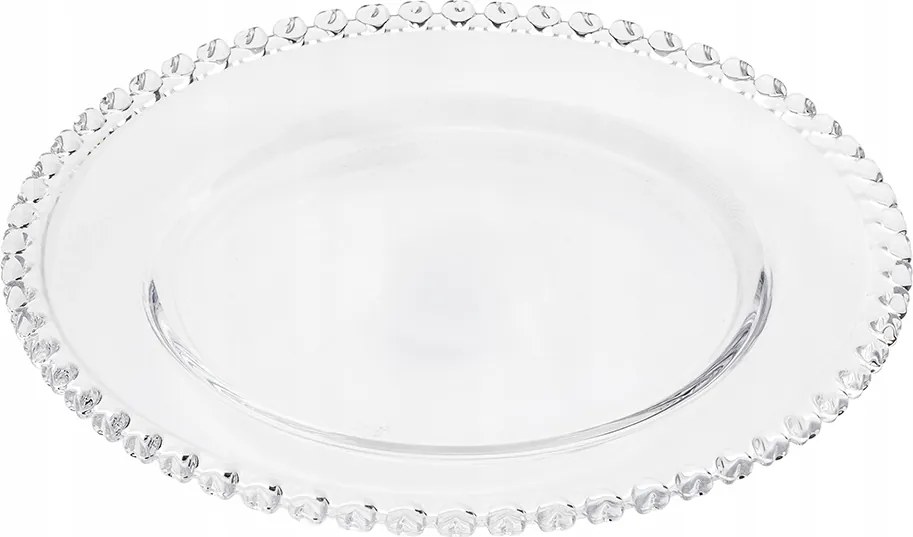 Dekoratív üvegtányér kerek tál szívecskékkel Love 27,5 cm