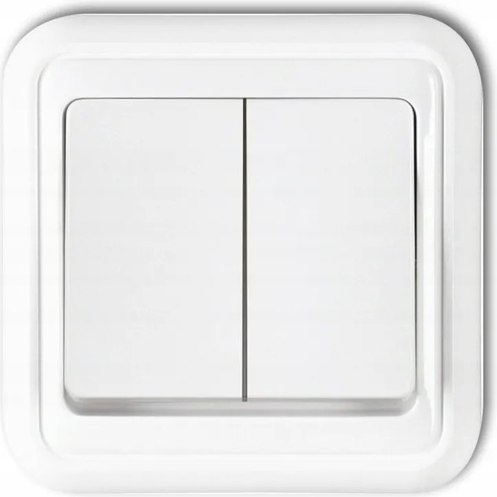 Dupla kapcsoló Gyertyatartó kapcsoló fehér WPT-2 Liza Karlik