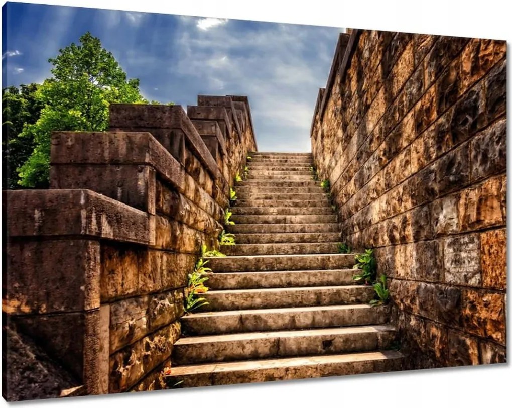 Vászonkép 100x70 Kőlépcső fal