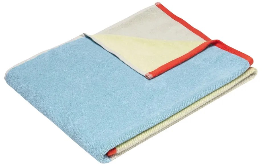 Kék frottír pamut fürdőlepedő 70x140 cm Block – Hübsch