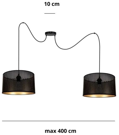 Csillár zsinóron ALDO 2xE27/60W/230V pók fekete