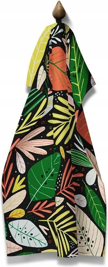 Konyhai törlőkendő 50x70 Nature moderm levelek színes