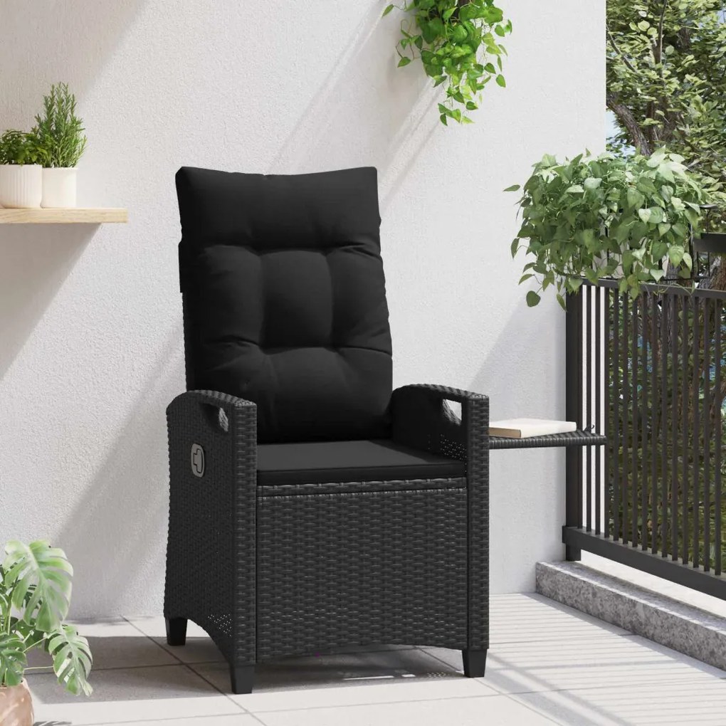 Fekvő Kerti Szék Fekete 56 x 60 x 112 cm polirattan