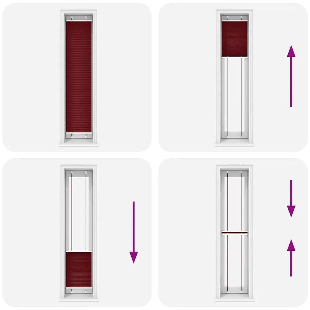 pliszírozott redőny Bordeaux piros 40x200 cm szövetszélesség
