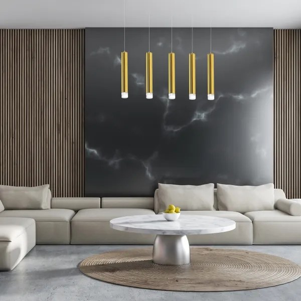 LED Csillár zsinóron GOLDIE 5xLED/15W/230V arany