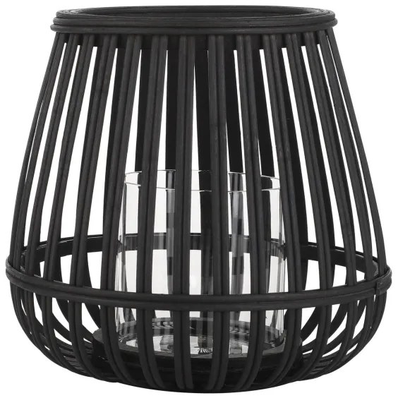 Eglo 422085 - Gyertyatartó BUNAWAN 20x22 cm fekete/bambusz