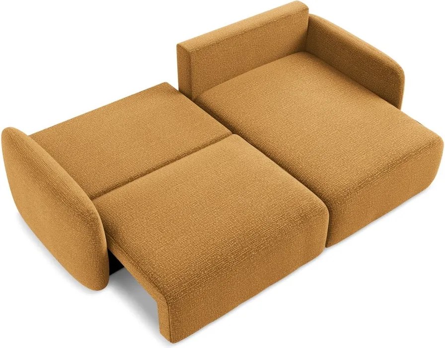 Narancssárga kinyitható-tárolóhelyes sarokkanapé (jobb oldali) Kalena – Makamii