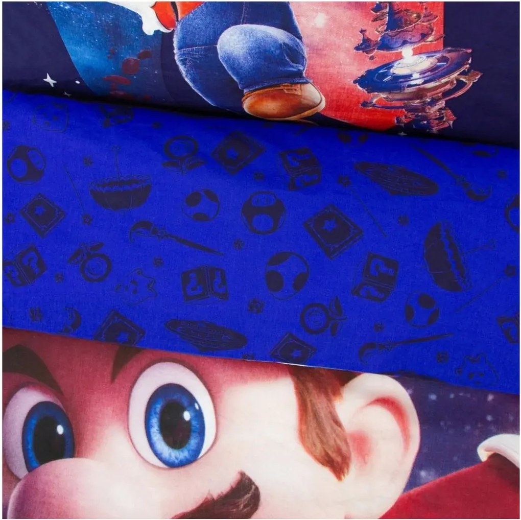 3D Pamut ágyneműhuzat MARIO GALAXY színes, 100% pamut Ágyneműhuzat mérete: 70 x 80 cm | 140 x 200 cm