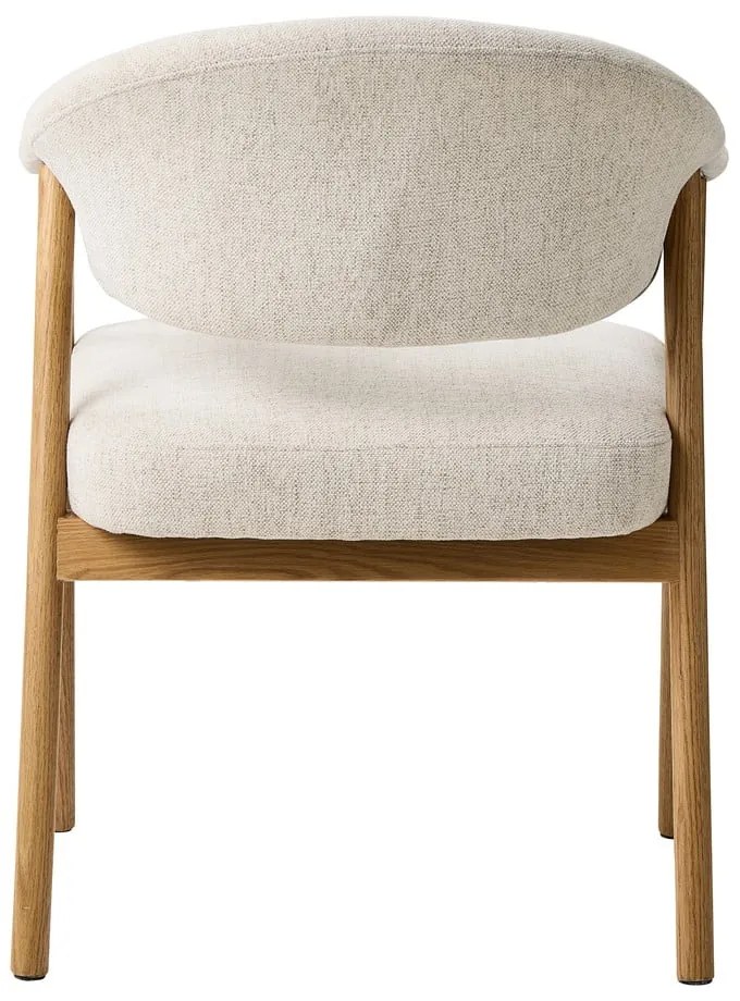Krémszínű tölgyfa karfás étkezőfotel szett 2 db-os Elk – Unique Furniture