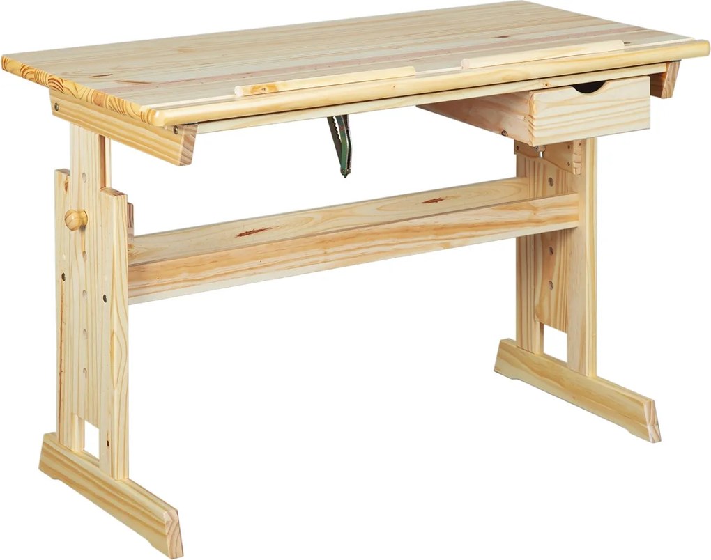 INT-Júlia gyerek fenyő íróasztal (dönthető, állítható magasság)