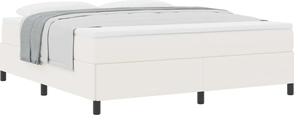 vidaXL Boxrugós ágy Krém 180 x 200 cm Bársonyos szövet