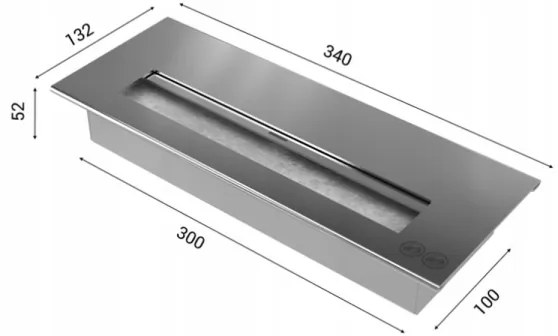 ROMEO BIO krb 113,6x35,9 cm, 2 kW, fekete, TUV tanúsítvány