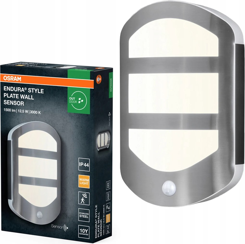 Kerti fali lámpa Led alkonyati mozgásérzékelő 12.5W 3000K IP44 Endura