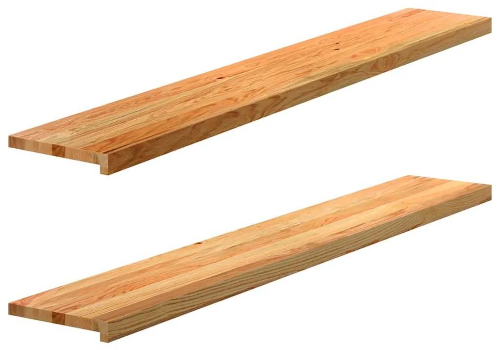 ablakpárkányok 2 db világosbarna 160x30x2 cm tömör fa tölgyfa