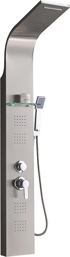 Alegro Silver hidromasszázs zuhanypanel, rozsdamentes acél