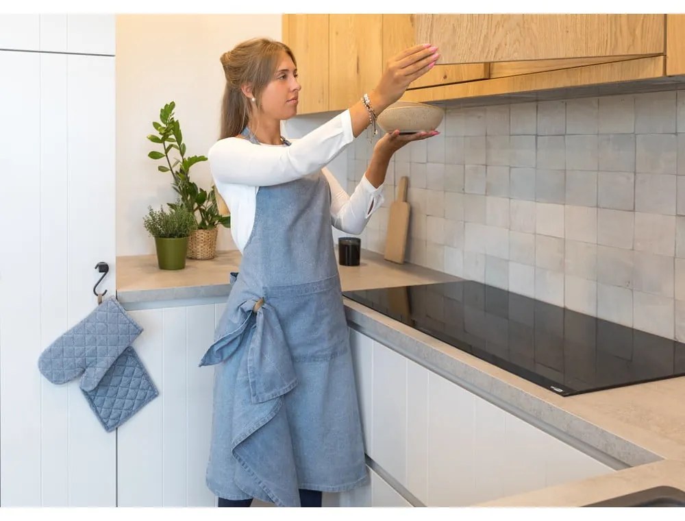 Kék pamut konyhai kesztyű - Tiseco Home Studio