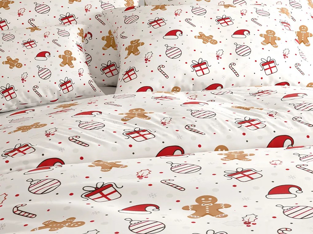Pamut ágyneműhuzat GINGER JOY fehér Ágyneműhuzat mérete: 70 x 90 cm | 140 x 200 cm