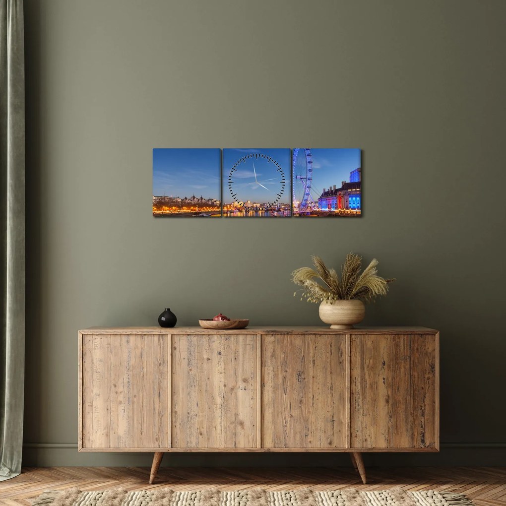 London Eye képe (órával) (90x30 cm)