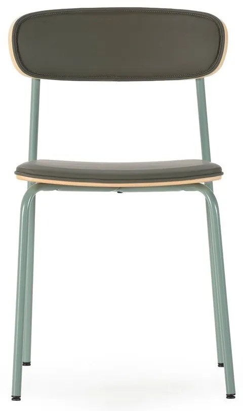 Sötétzöld kárpitozott rakásolható étkezőszék szett 2 db-os Saula – Marckeric