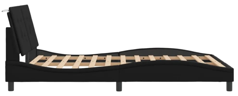 fekete műbőr ágykeret matrac nélkül Zadar 140 x 190 cm