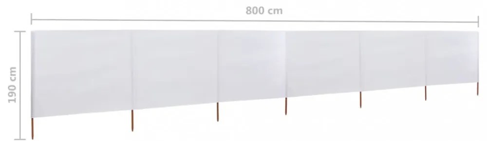 homokfehér szövet 6-paneles szélfogó 800 x 160 cm