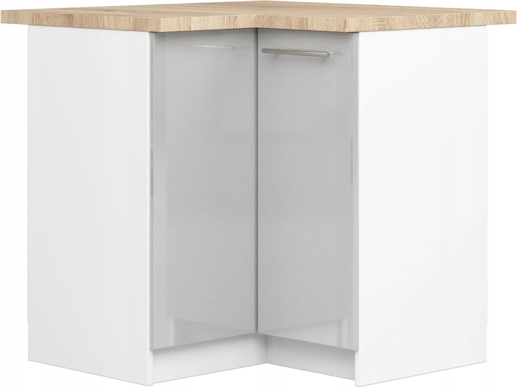 Olivia szekrény S90/90 Asztallap Fehér Metál Fényes Akd