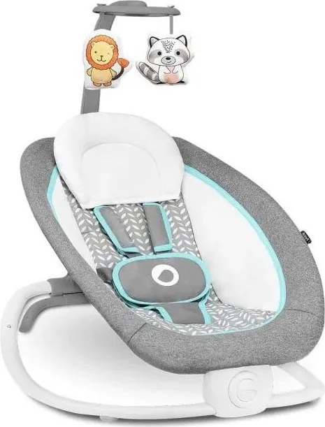 Lionelo - Vibráló babahinta dallammal PASCAL 2xAA szürke/türkiz