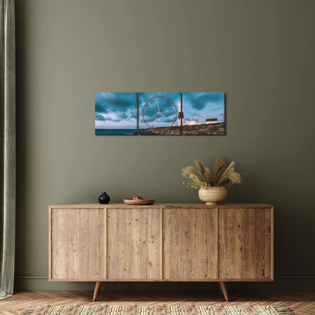 Világítótorony képe (órával) (90x30 cm)