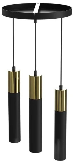 Csillár zsinóron CASSA 3xGU10/8W/230V fekete/arany