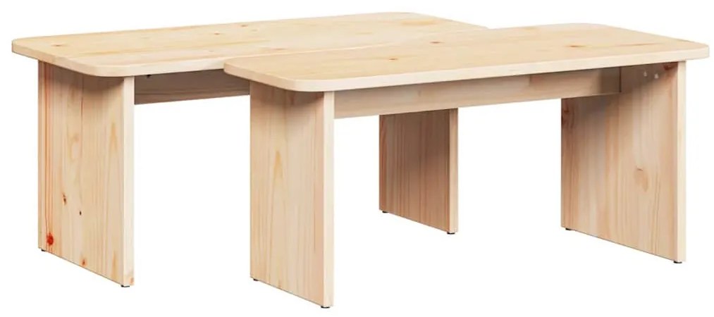 Dohányzóasztal 2 pcs Természetes 100 x 69 x 35.5 cm