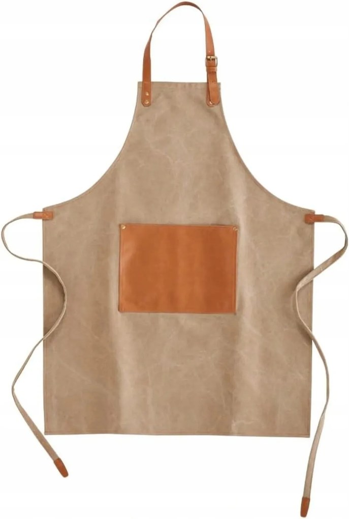 Konyhai kötény Vinga pamut vászon bézs klasszikus