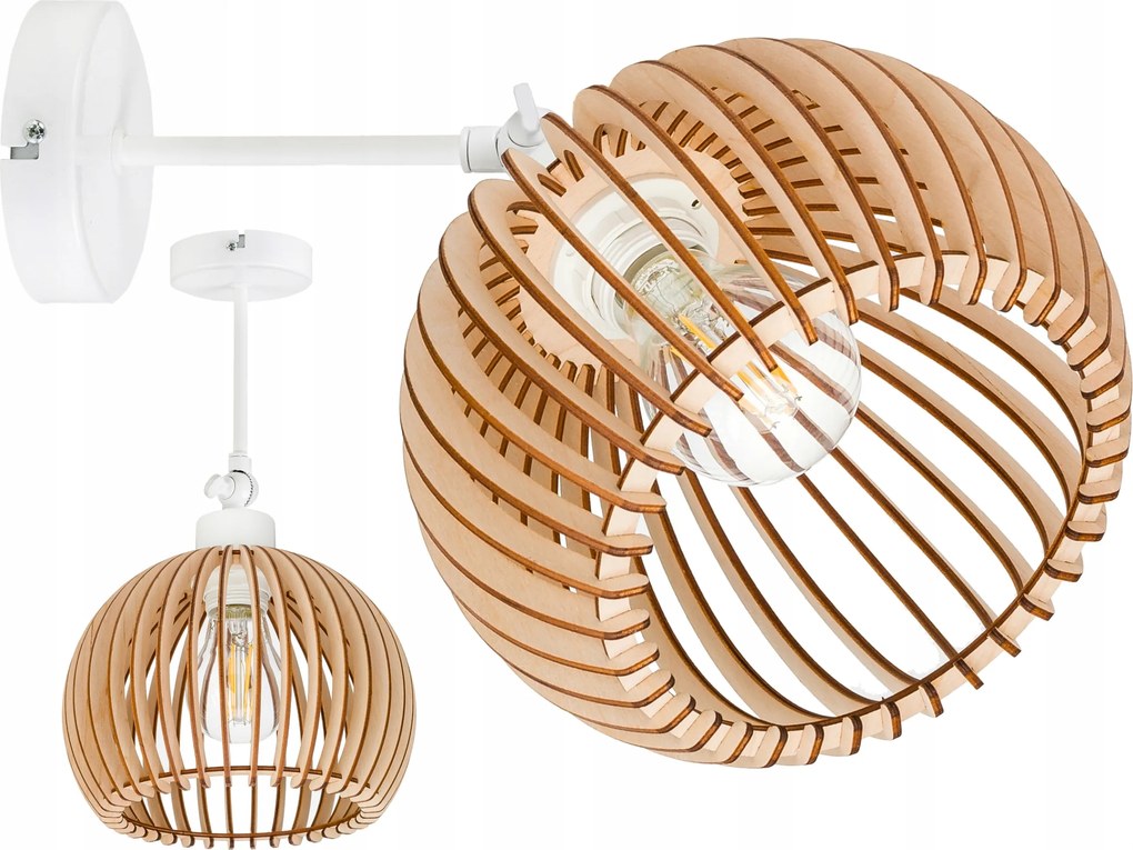 Fali lámpa állítható Loft lámpabúra gömb 36 Fa 1x e27