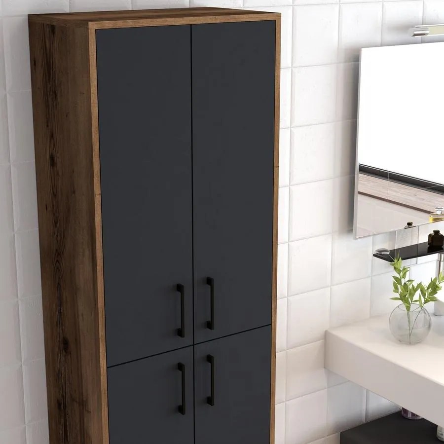 Tároló szekrény Berlin A - Walnut, Anthracite