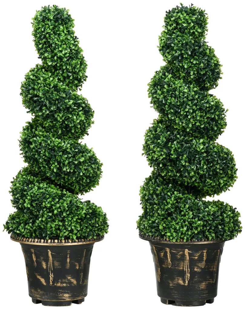 Műnövény szett, 2 db buxus, cserépben 90cm magas