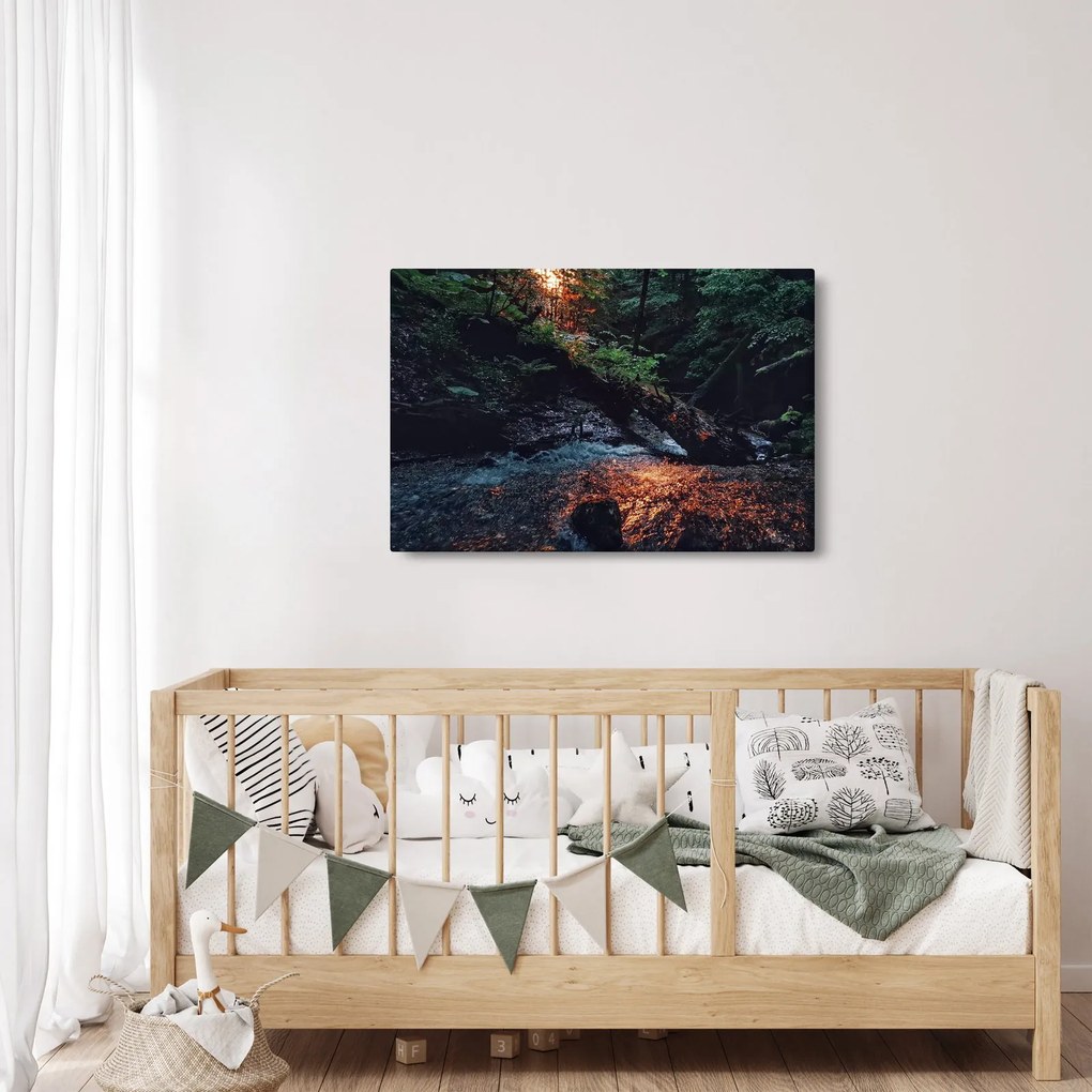 Hegyi folyó képe (90x60 cm)