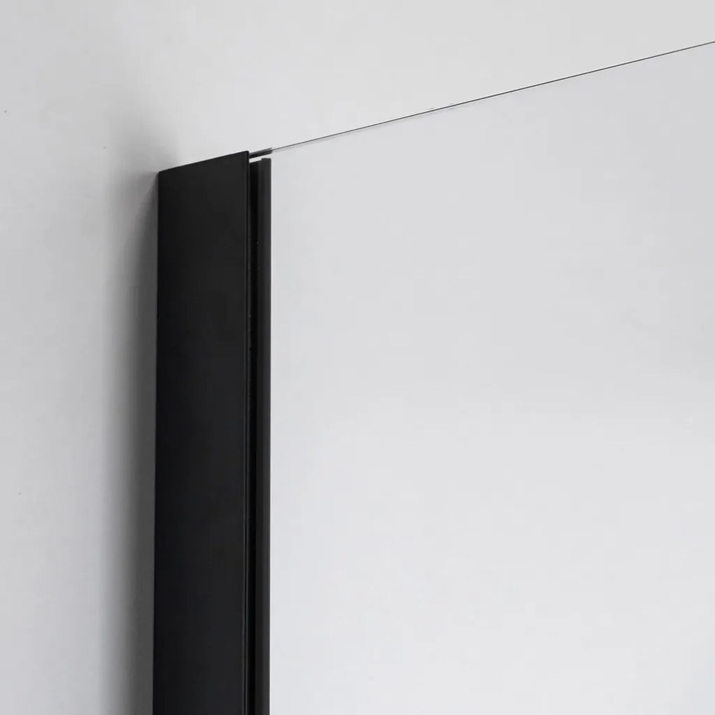 Stuxi Bari Black 100x110 aszimmetrikus nyílóajtós zuhanykabin 6 mm vízlepergető biztonsági üveggel, matt fekete